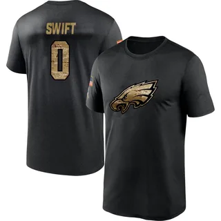 Black D'Andre Swift 2020 Salute To Service Performance T-Shirt