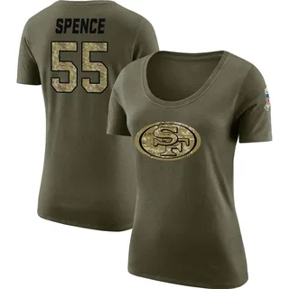 Olive Women's Akeem Spence Salute to Service Legend Scoop Neck T-Shirt