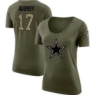 Olive Women's Brandon Aubrey Salute to Service Legend Scoop Neck T-Shirt