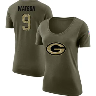 Olive Women's Christian Watson Salute to Service Legend Scoop Neck T-Shirt