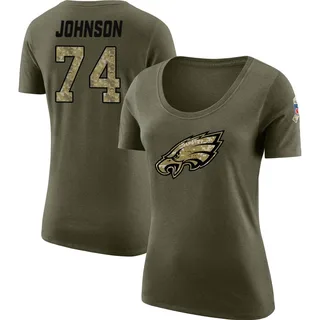 Olive Women's Fred Johnson Salute to Service Legend Scoop Neck T-Shirt