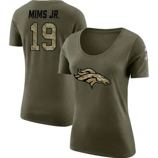 Olive Women's Marvin Mims Jr. Salute to Service Legend Scoop Neck T-Shirt